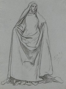 Étude de figure féminine (verso : figure masculine) - Edwin Austin Abbey