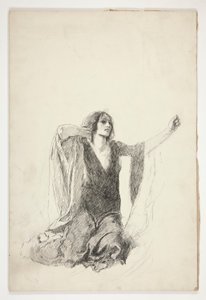 Étude de femme agenouillée, probablement une étude pour Juliette dans la scène du tombeau - Edwin Austin Abbey