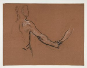 Étude de deux figures se serrant la main dans le - Edwin Austin Abbey