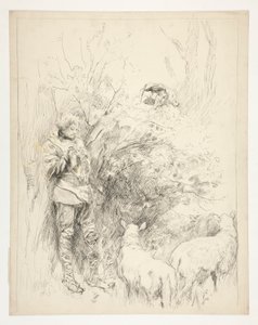 La chanson du narcisse. Berger et fou - Edwin Austin Abbey