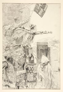 Le roi sur le mur du château de Flint - Edwin Austin Abbey