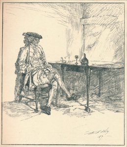 La lettre. Dessin à la plume inédit, 1890, 1923 - Edwin Austin Abbey