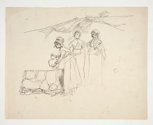Trois femmes à un puits - illustration non identifiée - Edwin Austin Abbey