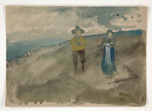 Deux figures dans un paysage (recto); Étude d