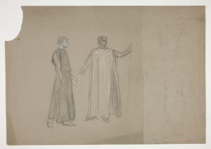 Deux figures : étude précoce - Edwin Austin Abbey