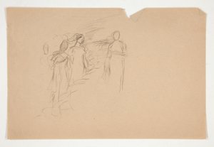 Illustration non identifiée - Étude de trois figures féminines