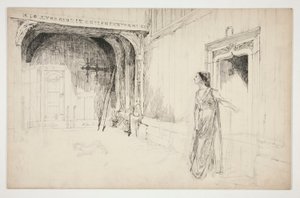 Femme et chien dans un intérieur - Edwin Austin Abbey