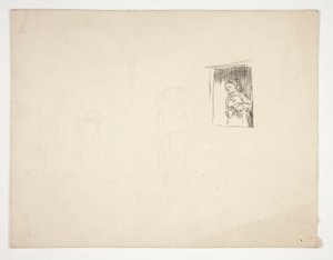 Femme à la fenêtre - illustration non identifiée - Edwin Austin Abbey