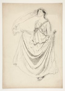 Femme en toge avec guirlandes, esquisse pour une pièce de Shakespeare non identifiée - Edwin Austin Abbey