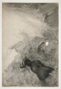 Femme lisant, figure regardant - (illustration non identifiée)
