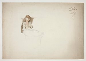 Femme assise sur une chaise, dormant - Edwin Austin Abbey