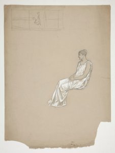 Femme assise en tenue classique : étude pour