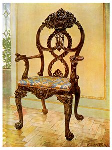 Chaise de président Chippendale sculptée, 1911-1912 - Edwin Foley