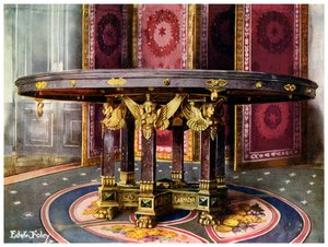 Table circulaire et paravent pliant, 1911-1912 - Edwin Foley