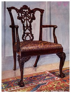 Fauteuil en acajou, style Chippendale, 1911-1912