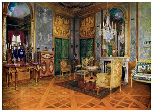 Salon de musique de Marie-Antoinette, chambre à coucher, Palais de Fontainebleau, France, 1911-1912 - Edwin Foley