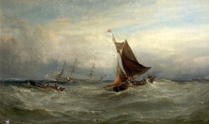 Bateaux dans une tempête au large d