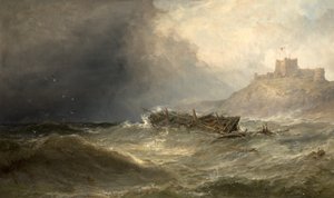 Brig dérivant à terre au large de Bamborough, Northumberland, 1875 - Edwin Hayes