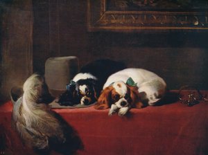Épagneuls King Charles, les animaux de compagnie des Cavaliers, 1845, vers 1915