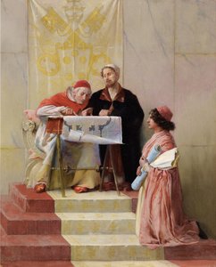 Bramante montrant les plans de la basilique Saint-Pierre au Pape - Edwin Howland Blashfield