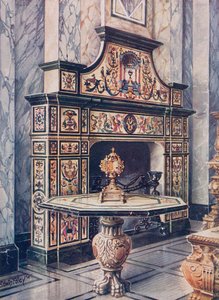 Cheminée en Mosaïque Colorée. Florentine. Table en Mosaïque Colorée. Florentine - Edwin John Foley
