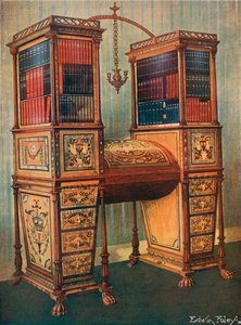 Le secrétaire double incrusté des sœurs et cabinet de bibliothèque--Sheraton, vers 1800 - Edwin John Foley