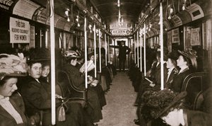 Train de métro de la rivière Hudson, New York, USA, vers 1901