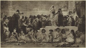 Le marché matrimonial babylonien (photogravure) - Edwin Longsden Long