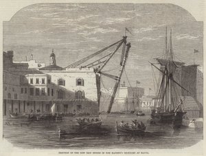 Érection des nouvelles cisailles en fer dans le chantier naval de Sa Majesté à Malte - Edwin Weedon