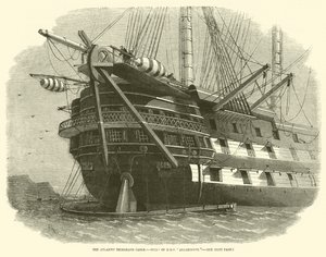 Le Câble télégraphique atlantique, poupe du HMS Agamemnon