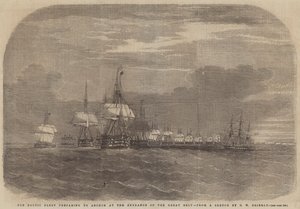 La flotte baltique se préparant à ancrer à l