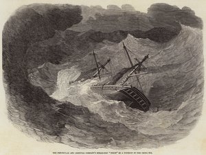 Le paquebot Pekin de la Peninsular and Oriental Company dans un typhon en mer de Chine