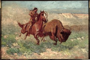 Un jeune Arapaho (huile sur toile) - Edwin Willard Deming