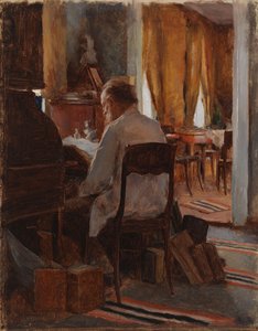 Carl Gustaf Swan à sa table de travail