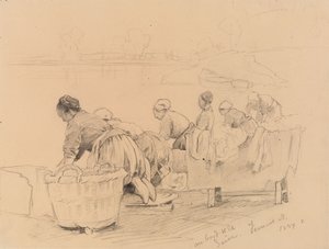 Lavandières au bord de la Seine