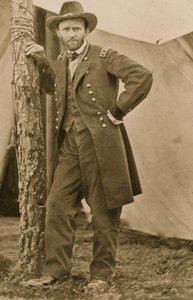Le général U.S. Grant à son quartier général de Cold Harbor (Virginie) en 1863 (photo)
