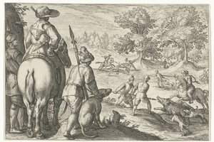 Paysage avec chasse au sanglier
