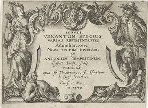 Page de titre pour une série de scènes de chasse - Egbert Jansz.