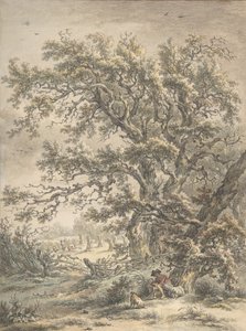Un homme se reposant sous un arbre - Egbert van Drielst