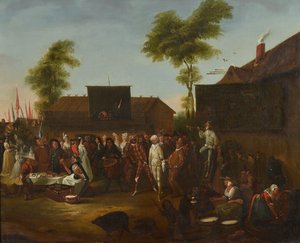 Un carnaval de village avec des personnages de la Commedia dell