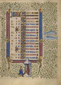 Page du calendrier pour le mois de février ; Keeping Warm : Poissons