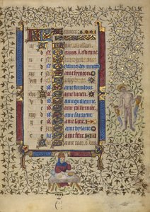 Page du calendrier pour janvier ; Fêtes ; Verseau