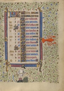 Page du calendrier pour le mois de juin ; Tonte ; Cancer