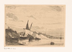 Bateau de pêche près des dunes de Blankenberge