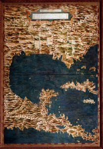 Mexique, Cuba, Floride et Jamaïque. Carte réalisée par Egnazio Danti, mathématicien, cosmographe et architecte italien. Vers 1567. Florence, Palazzo Vecchio, Sala del Mappamondo