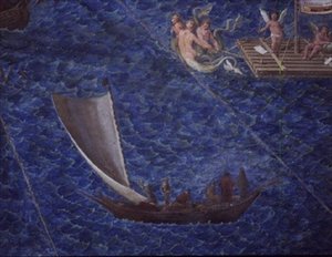 Bateau à voile unique (détail) de la 