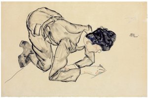Erich Lederer dessinant sur le sol, 1912