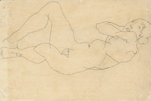 Nu féminin avec les mains derrière la tête, 1914 - Egon Schiele