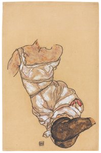 Torso féminin en lingerie et bas noirs, 1917 - Egon Schiele