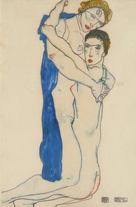 Amie, rose-bleu - Egon Schiele